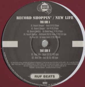 【廃盤12inch】Mind Bomb / Record Shoppin' / New Life