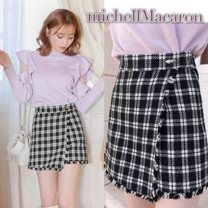 新品未使用◆ミシェルマカロン◆ツイードミニキュロット(インナーパンツ付き)