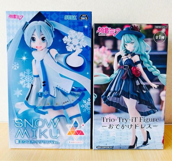 初音ミク Trio-Try-iT Figure おでかけドレス 雪ミク スカイタウンver.2体セット未開封品