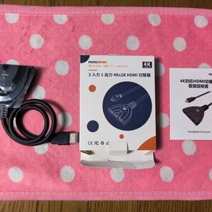 (未使用品)HDMI切替器 3 in 1 Outスイッチャー、家庭用屋外用 4K軽量ポータブル