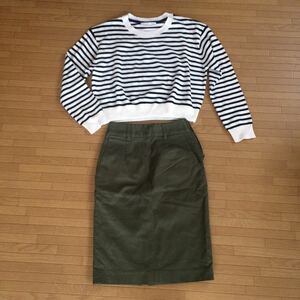moussy tight skirt border shirt brand clothes set sale lady's S child 150 size. person .