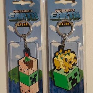 MINECRAFT、マインクラフト ラバーキーホルダー ウシ&クリーパー、ブタ&クリーパー
