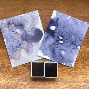 水彩絵の具 ハーフパン2ml 分離色2色セット 冥界