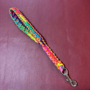 カラフルパラコードペットリード 約37cm オレンジ反射材付き