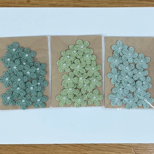 レース編みの花モチーフ 45個 ハンドメイド