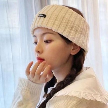 韓国 ニットターバン カーキ ヘアバンド 幅広 まとめ髪 シンプル スポーツ