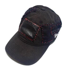 カスタム 9THIRTY NEW ERA クラスト 刺し子 パッチワーク 黒赤
