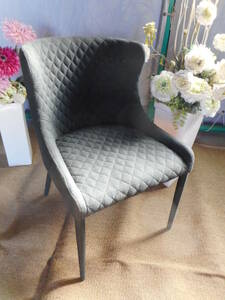  designer's cloth-covered chair single chair dark gray chair secondhand goods 