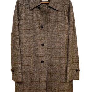 バーニーズニューヨーク コート Lサイズ ウール ブラウン チェック ヘリンボーンコート BARNEYS NEWYORK