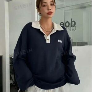SHEIN レディース トップス 長袖 ポロネック