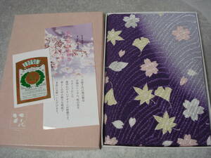 * Uno Chiyo rayon furoshiki * purple Sakura momiji ginkgo biloba pattern ....