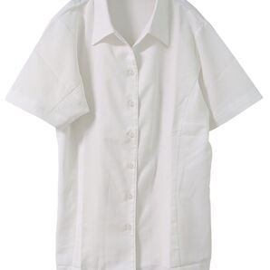 カーシーエンジョイ★ストレッチ 半袖ブラウス 13号(11号位)事務 uv オフィス 透けにくい 医療事務 定価6825 事務