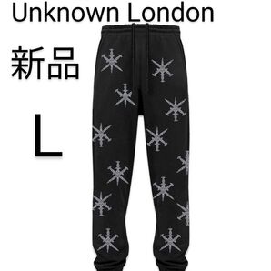 新品 アンノウンロンドン UNKNOWN LONDON スウェット ジョガーパンツ ラインストーン L ジャージ セットアップ