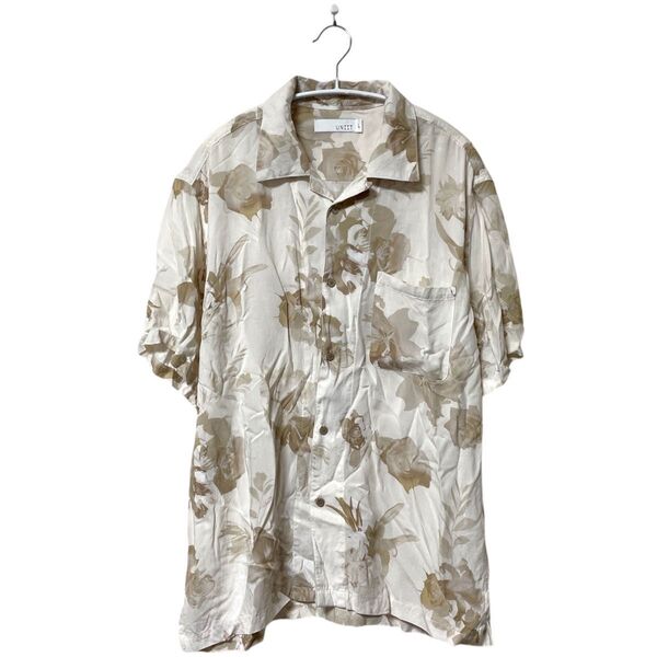 【L】 UNIIT ユニット アロハシャツ オープンカラー カジュアル 半袖シャツ 花柄