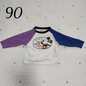 ミッキー ディズニー 保育園着 ロングTシャツ ロンT 長袖Tシャツ 90サイズ トップス キッズ 子供服