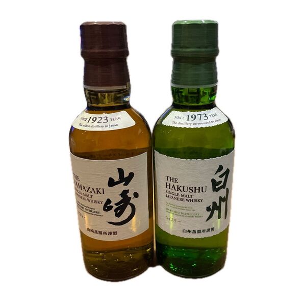 新品未開封 サントリー シングルモルトウイスキー 山崎 白州 ノンビンテージ 180ml 各一本 Yamazaki Hakusyu