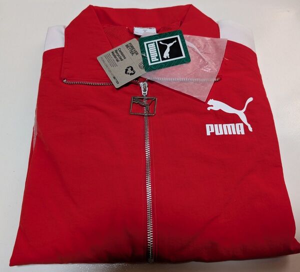 PUMA プーマ T7 オーバーサーイズ ウーブン トラックジャケット 赤 M