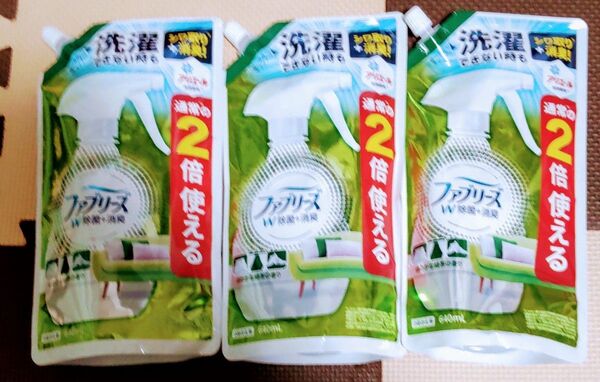 ファブリーズ W除菌×消臭 詰め替え ほのかに香る緑茶の香り 640ml×3