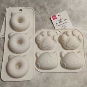 2個セット シリコーンケーキモールド ダイソードーナツ 耳 肉球 猫 店頭完売商品