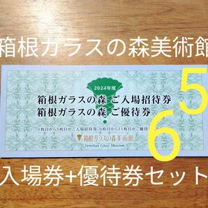 【箱根ガラスの森美術館 入場券+優待券セット】入場招待券5枚と優待券6枚のフルセット★有効期限2026年2月末まで うかい亭