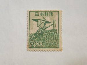 未使用★昭和すかしなし・農婦★2円/1951.10