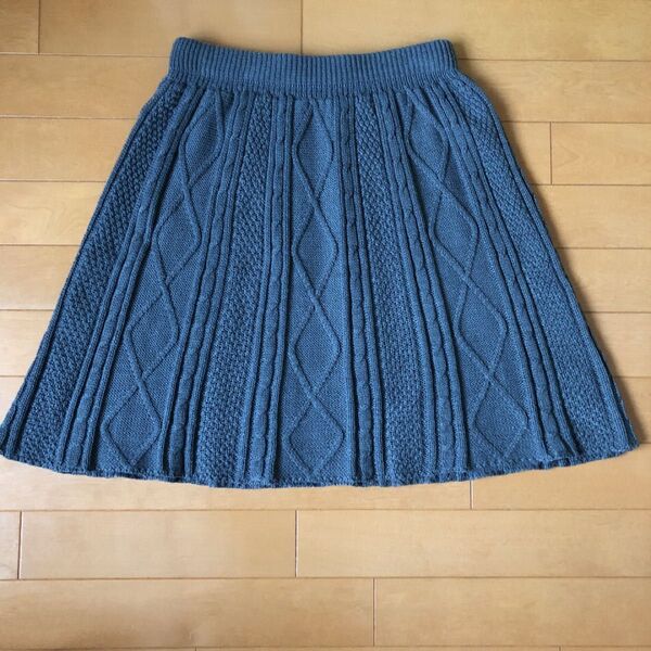 美品 GU ニットミニスカート グレー Lサイズ *135