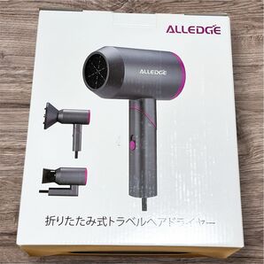 ヘアドライヤー ブラック 黒 ピンク 折りたたみ 旅行 トラベル 髪 1500W 説明書付 サロン