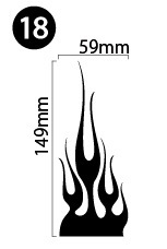 自作カッティングステッカー ファイヤーパターン トライバル風 炎 火 1-18 59×149mm ネコポス対応可能 ステッカー商品同梱可 新品[S-84]