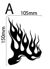自作カッティングステッカー ファイヤーパターン トライバル風 炎 火 A 105×150mm ネコポス対応可能 ステッカー商品同梱可 新品[S-87]