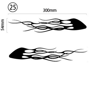 自作カッティングステッカー ファイヤーパターン 左右セット 炎 火 25 54×300mm ネコポス対応可能 ステッカー商品同梱可 新品[S-42]