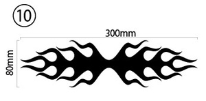 自作カッティングステッカー ファイヤーパターン トライバル風 炎 火 ⑩ 80×300mm ネコポス対応可能 ステッカー商品同梱可 新品[S-27]