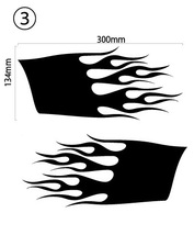自作カッティングステッカー ファイヤーパターン 左右セット 炎 火 ③ 134×300mm ネコポス対応可能 ステッカー商品同梱可 新品[S-20]_画像1