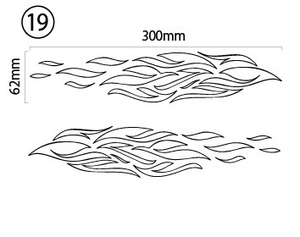 自作カッティングステッカー ファイヤーパターン 左右セット 炎 火 ⑲ 62×300mm ネコポス対応可能 ステッカー商品同梱可 新品[S-36]