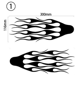 自作カッティングステッカー ファイヤーパターン 左右セット 炎 火 ① 116×300mm ネコポス対応可能 ステッカー商品同梱可 新品[S-18]