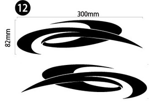 自作カッティングステッカー トライバル 風 カスタム 左右セット 1-12 82×300mm ネコポス対応可能 ステッカー商品同梱可 新品[S-78]