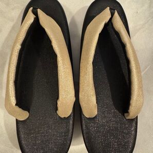 草履バックセット 黒、金色