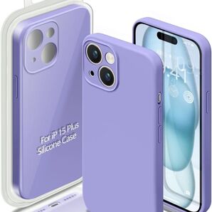 iPhone15Plus ケース シリコン衝撃吸収 スリム カバー ライラック