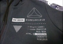 Reebok リーボック パーカー フルジップ 黒 カモ柄 カモテープスウェット 前後プリント M・身幅約50cm※未使用品/商品タグ付き/2019年製品_画像5