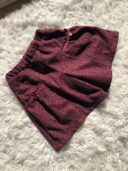 bebe petits pois vert ツイードキュロット 130cm