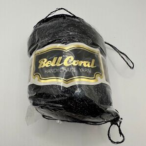 【新品未使用】毛糸 黒ラメ キュプラ68% ポリエステル32% 25g ベルコーラル HANDYCRAFT YARN 1玉