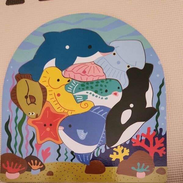 海の生き物パズル二層