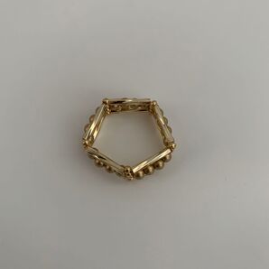 五角形のリング インサイドパール ペンタゴン ゴールド 金 ビーズステッチ