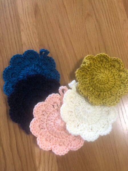 未使用 大判アクリルタワシ 5枚 ハンドメイド