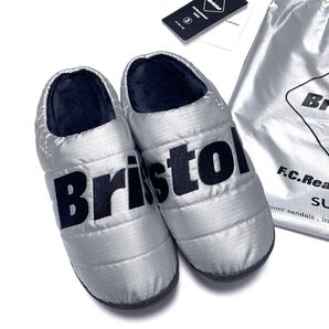 新品LシルバーF.C.Real BristolサンダルSUBUスブFCRBスリッポンSANDALポーチ付きF.C.R.Bブリストル
