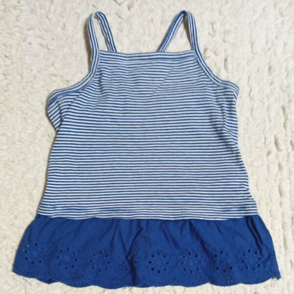 babygap 110cm キャミソール 女の子 ボーダー 青 ブルー 5years 夏