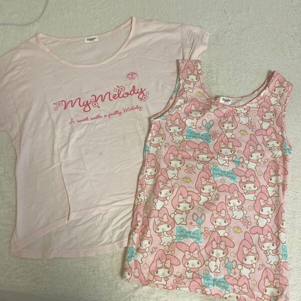 マイメロ 2ピース Tシャツ トップス タンクトップ
