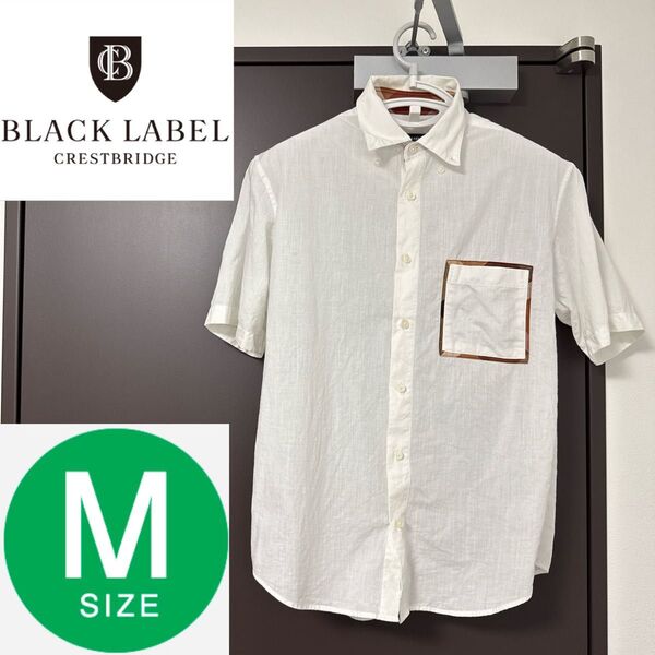 BLACK LABEL CRESTBRIDGE ブラックレーベル クレストブリッジ 半袖 シャツ ホワイト 白 半袖シャツ 麻