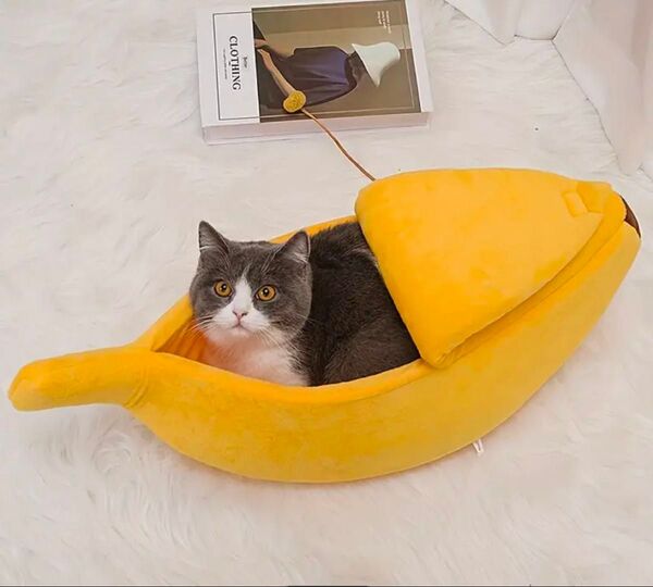 バナナ ベッド クッション ペット 猫 可愛い 暖かい Lサイズ