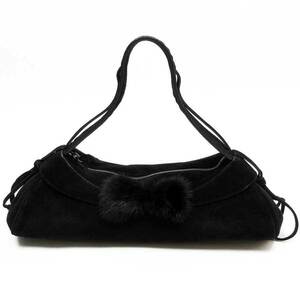 ANTEPRIMA Shoulder Bag Suede x Faux Fur Black g1497, Ah, Anteprima, Bag, bag