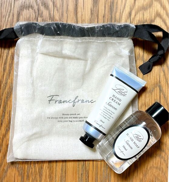 新品未使用 Franc franc 巾着付き ハンドソープ&ハンドクリームセット